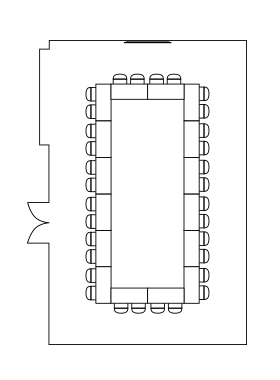 Cardinal Room - Hollow Square setup - 32 ppl